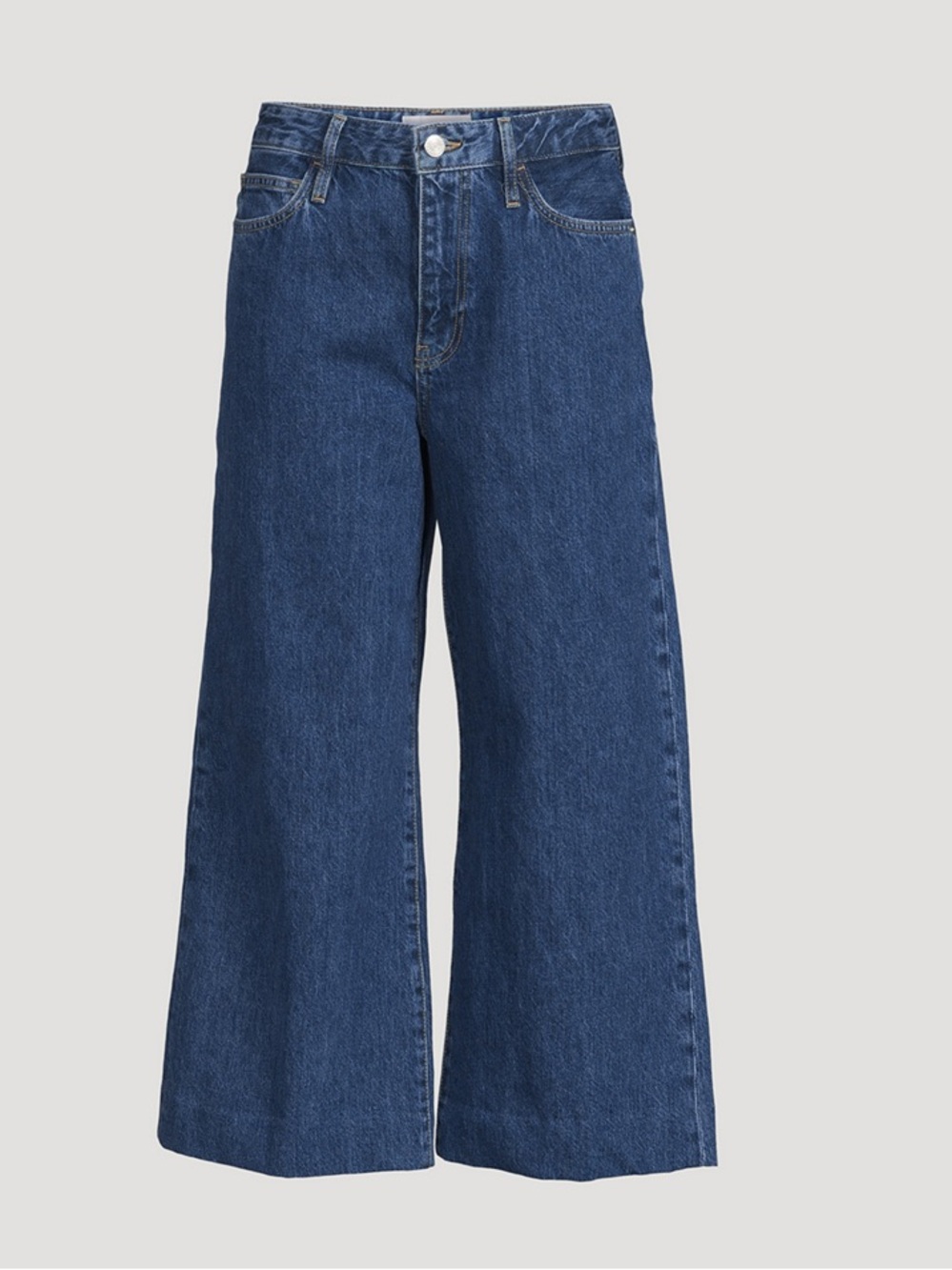Frame Denim High-Rise Wide-Leg Cropped Jeans Nordic Wash Size 27 Casual Flare - Picture 10 of 12